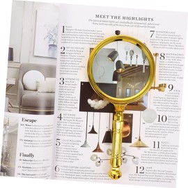 2pcs Gold Plated Magnifying Glass Portable Magnifying Lens Reading Magnifier Glass Hand Lens mira Royal Detective Magnifying Glasses for Close Work Equipment Child Zinc Alloy Small