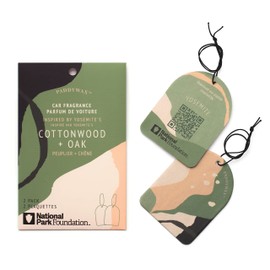 Paddywax National Parks Collection Hanging Car Air Freshener, Car Accessories, 2 Pack, Yosemite (Cottonwood + Oak)
