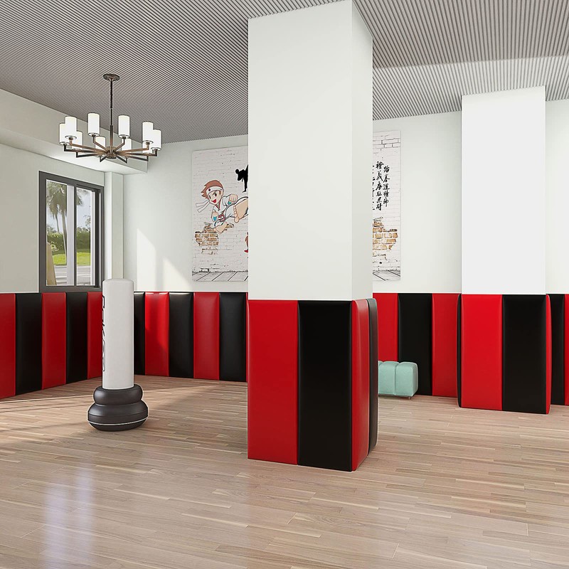 VEDHAA 3D Anti-Collision Wall Padding, Peel & Stick Upholstered Panels,