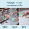 Green Swedish Sponge Dishcloth Pack of 6 - Reusable, Washable,