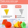 Lyreh 10pcs Reusable Snow Cone Cups, 4.1x3.1 Inch Plastic Shaved