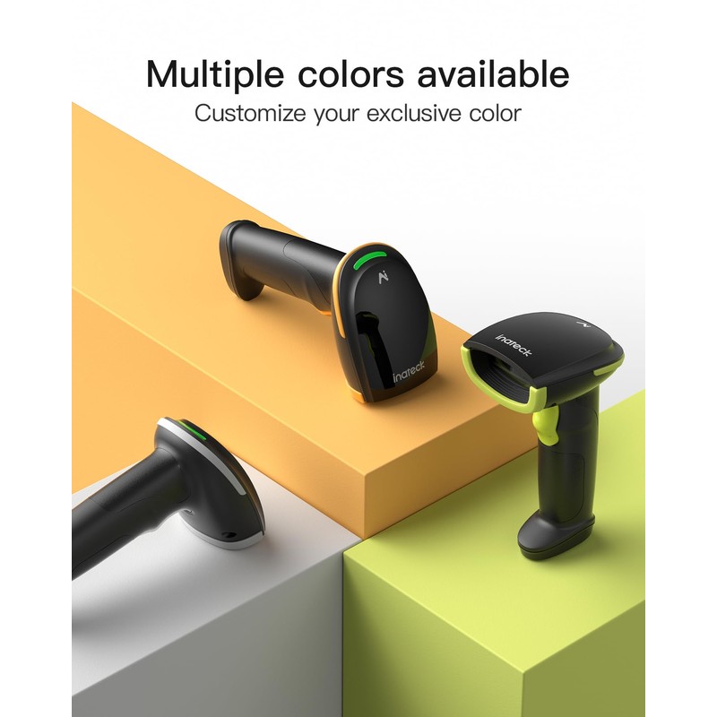 Inateck AI Barcode Scanner Bluetooth, 1D Handheld Scanner Wireless, Handheld