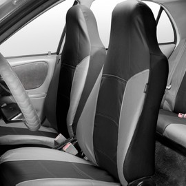 FH Group PU103115 Royal Leather Seat Covers (Gray) Full Set with Gift - Universal Fit for Cars Trucks and SUVs