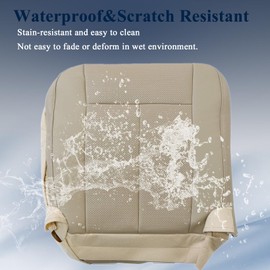 NLQR Front Passenger Side Bottom Perforated Seat Covers Replacement Microfiber Leather Tan Compatible with Ford Expedition 2007 2008 2009 2010 2011 2012 2013 2014