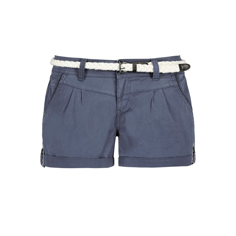 Eight2Nine Women's Chino Shorts with Braided Belt, blue