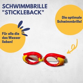 Best Sporting Swimming Goggles Children's Stickleback with UV Protection - Children's Swimming Goggles Antifog in Red - Diving Goggles Children Girls & Boys - Swimming Goggles Kids - Swimming Accessories