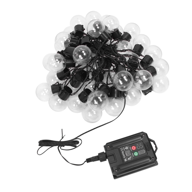 Outdoor String Light with 40 G50 Bulb Waterproof Solar USB