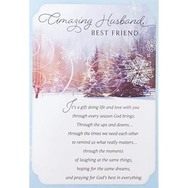 Amazing Husband - Religious Romantic Merry Christmas Greeting Card - God has already given me His best in you