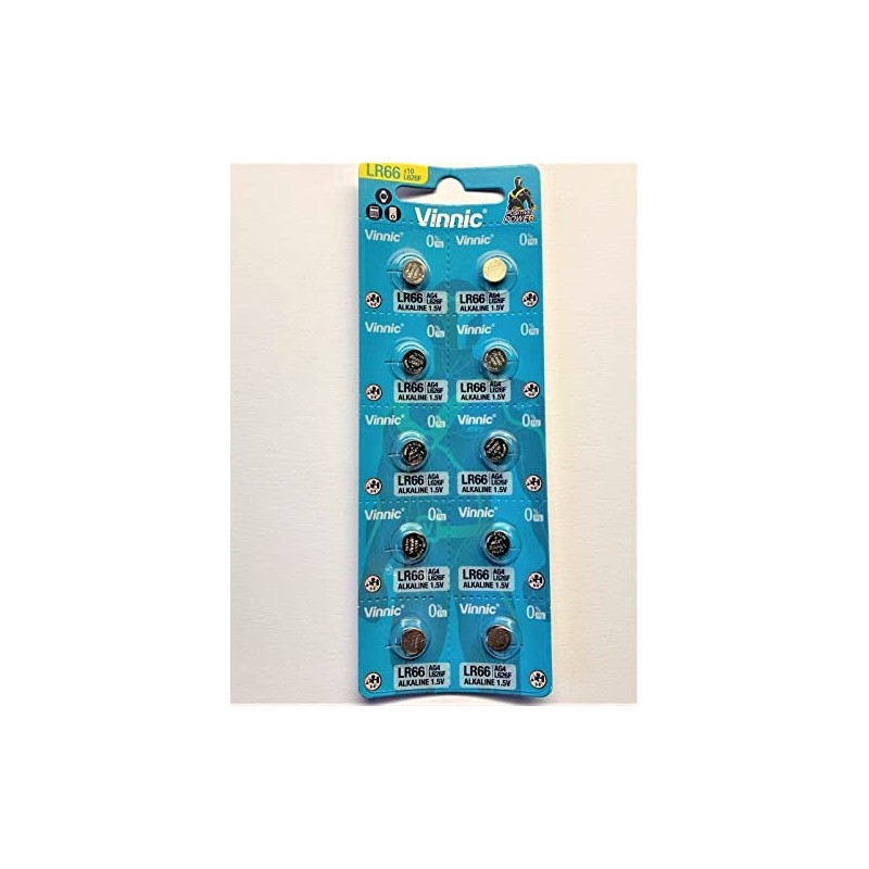 Vinnic L626-C10-Ag4 Alkaline Manganese Button (Pack of 10) Cells