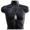 Large Jesus Piece 14k Gold Plated Cz Pendant 24" Rope