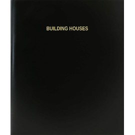 BookFactory Building Houses Log Book/Journal/Logbook - 120 Page, 8.5"x11", Black Hardbound (XLog-120-7CS-A-L-Black(Building Houses Log Book))
