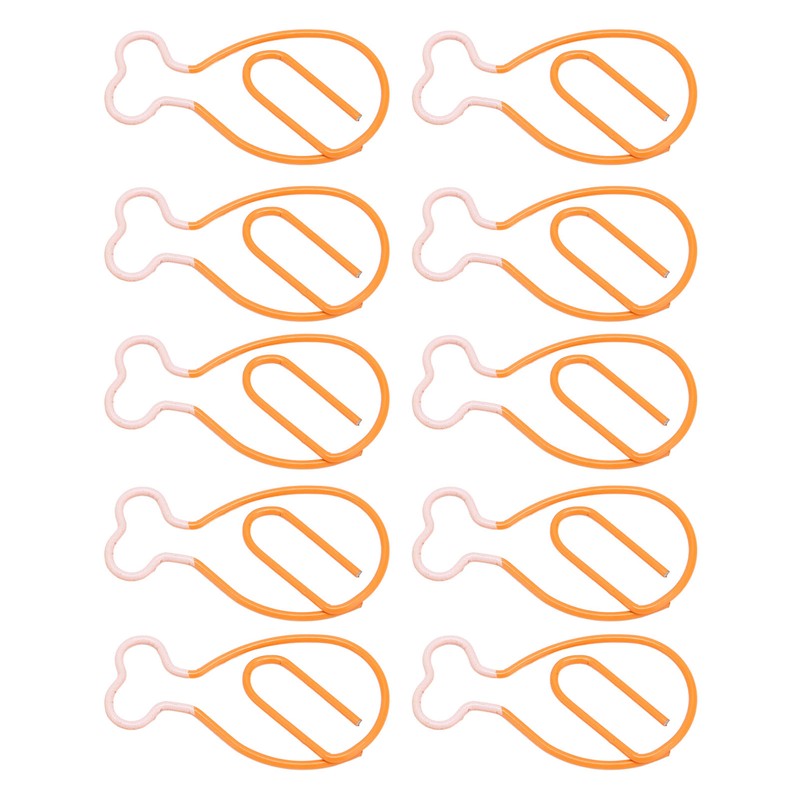 100Pcs Metal Paperclips Cute Chicken Leg Shape Electroplating Rustproof Portable
