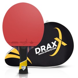 DRAXX Sports Table Tennis Bat 6 Stars Professional Carbon Paddle with Pro Rubber | Superior Control, Spin & Power | High-Performance Ping Pong Racket | 2.0mm Sponge & EVA Case for Ultimate Protection