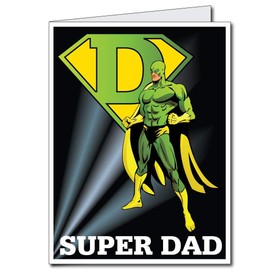 VictoryStore Jumbo Greeting Cards: Giant Father's Day Card with Envelope, Super Dad Design, 2 feet X 3 feet
