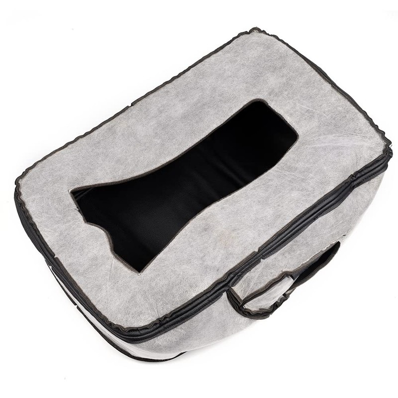 PIT66 Black Armrest Cover Center Console Lid Cover Microfiber Leather