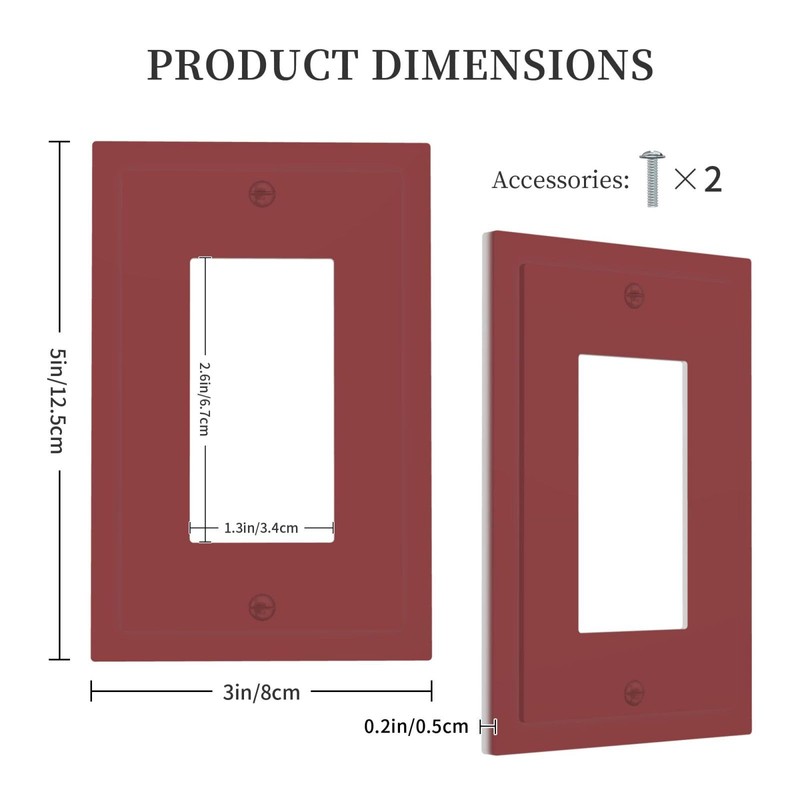 Wmhusu Outlet Covers Burgundy Red 1 Gang Wall Plate Single
