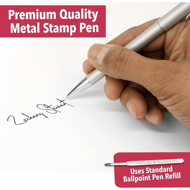 Heri Metal Signature Stamp Pen with Free Engraving - Black