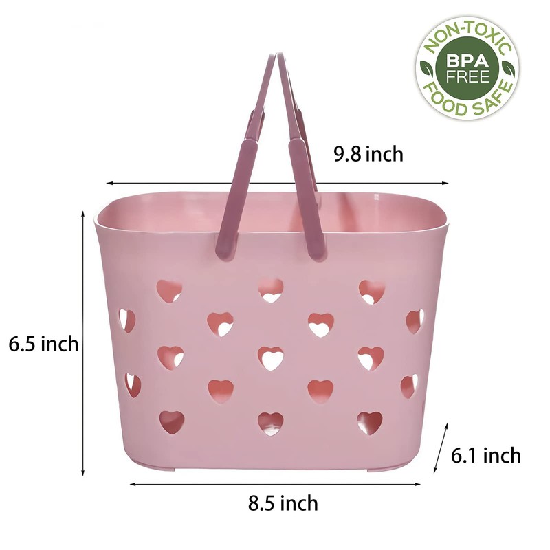 Anyoifax Portable Shower Caddy Tote Plastic Storage Basket with Handle