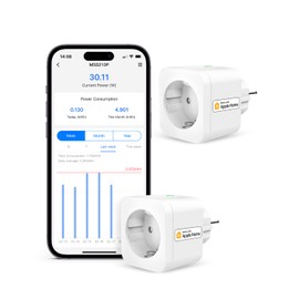 Refoss Smart Socket Works with Apple HomeKit, WLAN Socket with Consumption Measurement, Timer Socket with Remote Control, Electricity Meter Balcony Power Plant, with Alexa, Google, Pack of 2