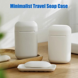 Minimalist Travel Soap Case with Removable Draining Tray, Compact Leak-Proof Travel Soap Container with Silicone Seal, Gray, 1 Pack