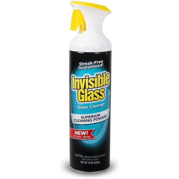 Invisible Glass 91160 19-Ounce Premium Glass and Window Cleaner Aerosol Can with Comfortable No-Drip EZ Grip Handle Leaves Glass Streak Free and Residue Free