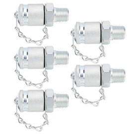 Fafeicy 5Pcs PT/PPT Hydraulic Testing Adapter, Thread Test Coupling Connector for Hydraulic System, Excavator Construction Machinery(ZG1/4)