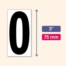 200 Pieces, 75mm - Number Stickers, Waterproof Vinyl Stick On Numbers - Black Numbers