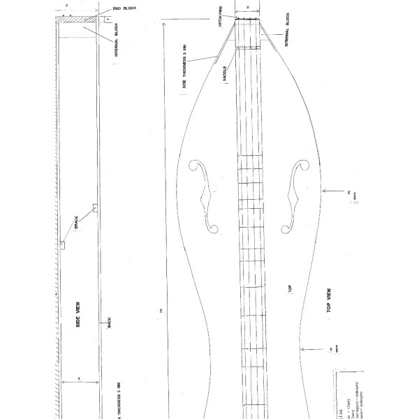 Unbranded Dulcimer Plans - Hourglass shape actual size - Full