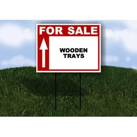 WOODEN TRAYS For Sale UP ARROW white Red Black 1 Double Sided 18x24 in Yard Road Sign w/stand