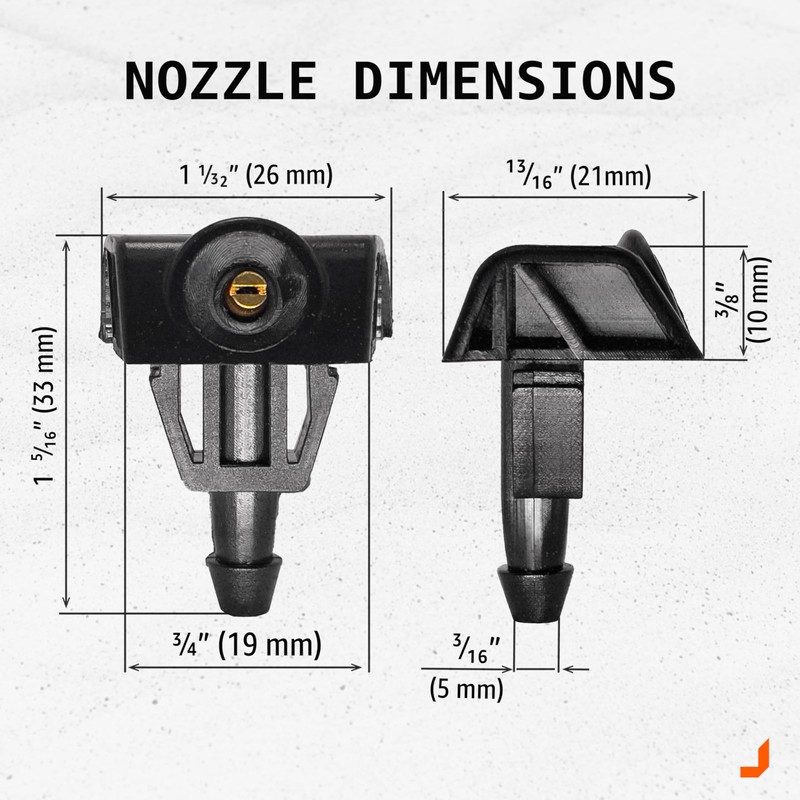 Click&Fit Windshield Washer Nozzles compatible with Nissan Rogue 2008-2021, Murano