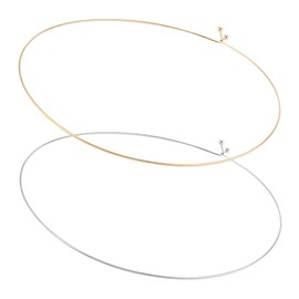 UNICRAFTALE About 2Pcs 2 Colors 304 Stainless Steel Choker Necklaces Wire Wrap Collar Necklaces for Women Gold Open Choker Necklace Metal Plain Chocker Collar Necklace for DIY Jewelry Making