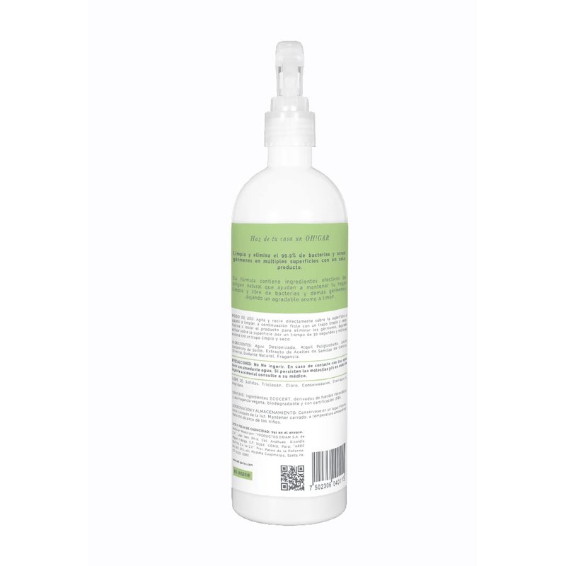 OH!GANICS., Limpiador Multiusos Aroma Limón de 500 ml