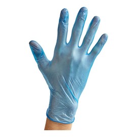 Lakesstory Disposable Gloves Clear Powder-Free Disposable Vinyl Gloves for Foodservice Medium Size Pack of 100 Blue Vinyl Gloves - Pack of 100