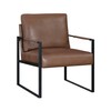 Lexicon Modern Accent Chair, Faux Leather Upholstered Living Room Chair