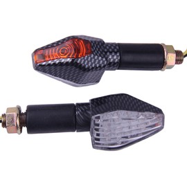 MotorToGo 2pcs Carbon Fiber LED Turn Signals Lights Blinkers Compatible for 2007 Kawasaki Ninja ZX6R ZX600P