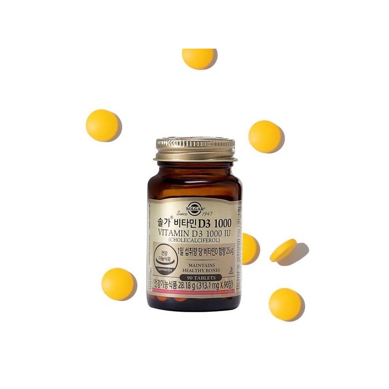 Solgar Vitamin D3 1000 90 Tablets (90-day supply/1 tablet per