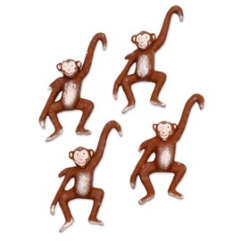NOVICA Decorative Hanging Ornament from Indonesia 'Monkey Business'