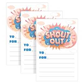 50pcs Shout Out Cards, Fun Shout Out Cards for Employees Recognition Cards Staff Appreciation Cards Employee Recognition Cards for Thanks Giving Day Staff Teacher Reward