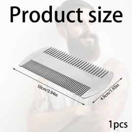 1 Pc Beard Comb Stainless Steel Moustache Combs Pocket-Friendly Mustache Combs Anti-Static Double Row Comb Compact Credit Card Size for Everyday Use or Travel