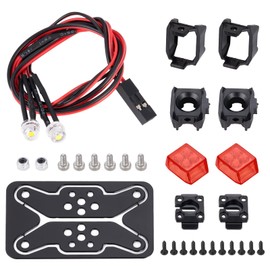 JGGZONE 1/10 RC Car LED Light Headlights Spotlight LED Roof Light Square Spotlight 4PCS Compatible with 1/10 RC Crawler Car TRX4 TRX6 Axial SCX10 90046 AXI03007 Redcat Gen8 Upgrades (Red)