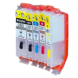 PGI-280XL CLI281XL Empty refillable Ink Cartridge Compatible for Canon PIXMA TS6120 TS6220 TS6320 TR7520 TR8520 8522 TR8620 TS702 TS9521C TS9520 with Permanent chip