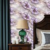 HOMETITUTE Purple Floral Wallpaper Peel and Stick Embossed Flower Contact