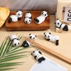 GLOBLELAND 8Pcs Panda Chopsticks Holder Cute Ceramic Chopstick Rest Chopsticks