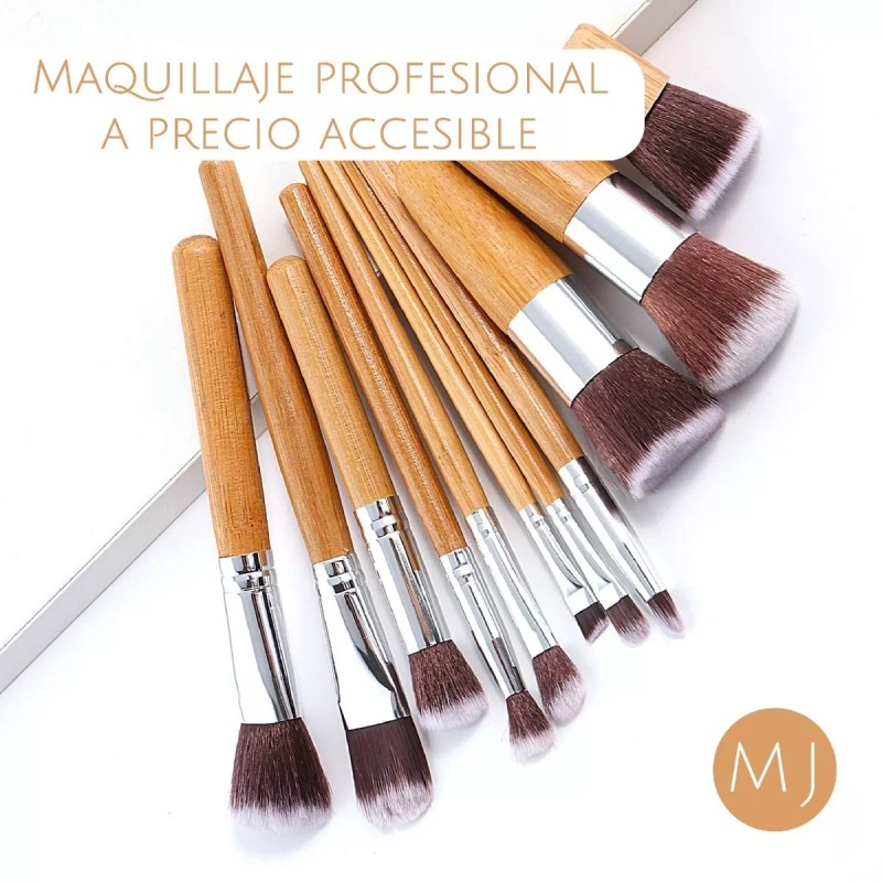 Mist Jewel Brochas De Maquillaje Bambú Ecológicas 11 Pcs