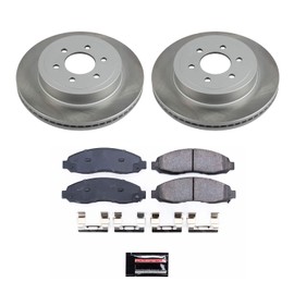 Power Stop SC2187 Front Brake Kit With Semi-Coated Brake Rotors and Ceramic Brake Pads & Hardware For Dodge Dakota 2003-2004 [Application Specific]