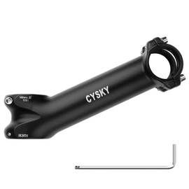 CYSKY 31.8 Bike Stem 140mm 150mm Extra Length 7° 12° 17° 25° Degree for 31.8mm Handlebar Clamp 1-1/8 28.6mm Steer Tube, for Road Bike, Mountain Bike, Gravel, Hybrid, E-Bikes (25 Degree, 140mm)