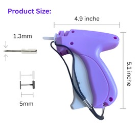 Planatex Stitch Gun for Clothes – Quick Tagging & Sewing Gun with 6 Fine Needles, 3000 Fasteners (1500 Black & 1500 White), 100 Buttons (50 Black & 50 White) with Sewing Scissor (Purple)