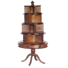 Aztec Imports, Inc. Dolls House Fine Miniature Furniture Georgian Walnut Circular Round Bookcase