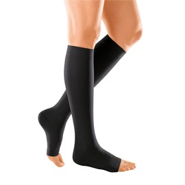 medi Duomed Basic Knee Socks without Lace Unisex Compression Stockings CCL2 for Men and Women Black Size IV, black