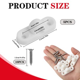 Jecdfs Set of 5 Plastic Awning Eyelets, Wall Eyelets for Caravans and Motorhomes, Tent Eyelets Camping White, 8 mm Pin Opening, for Attaching Sun Sails and Awnings